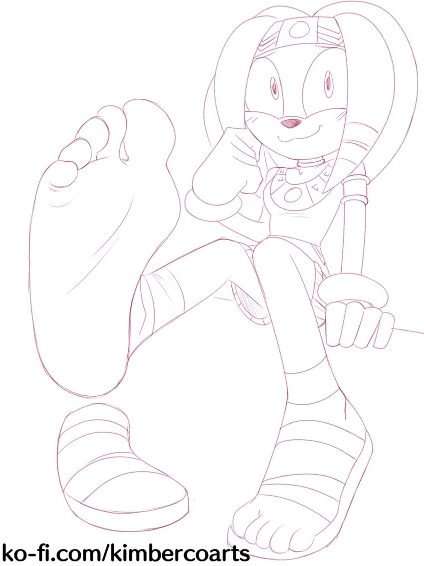 5_toes anthro biped closed_smile clothed clothed_anthro clothed_female clothing feet female foot_focus hair humanoid_feet mouth_closed plantigrade simple_background sitting smile soles solo toes white_background kimberco sega sonic_adventure sonic_the_hedgehog_(series) tikal_the_echidna echidna mammal monotreme 2021 hi_res