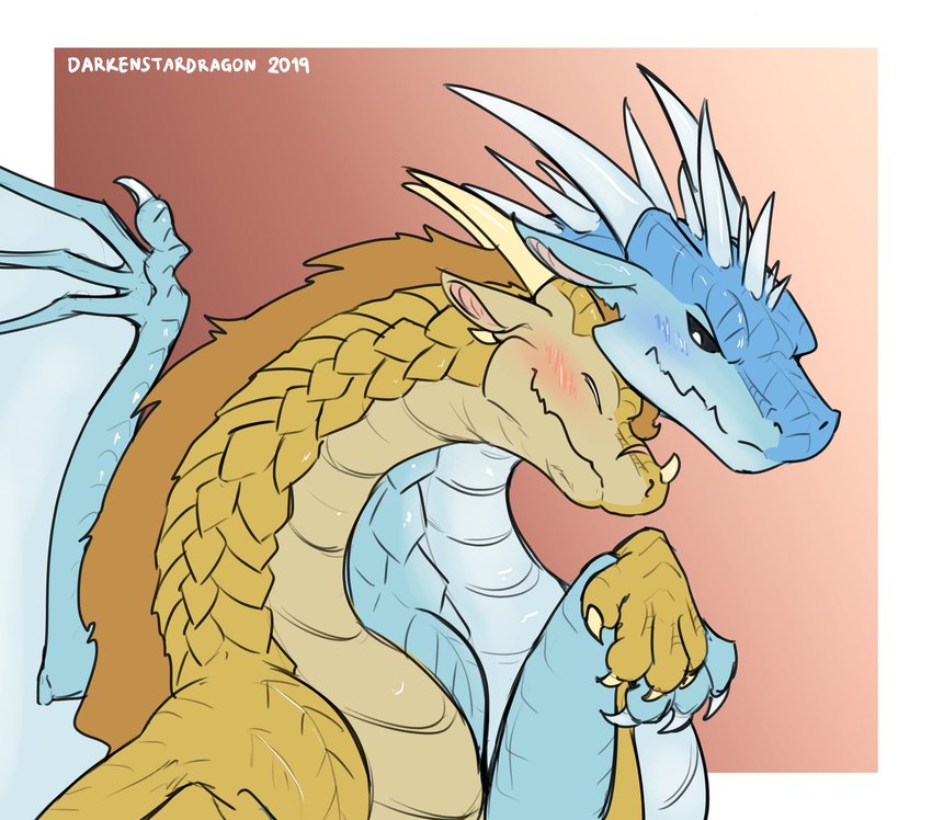 qibli and winter (wings of fire and etc) created by darkenstardragon