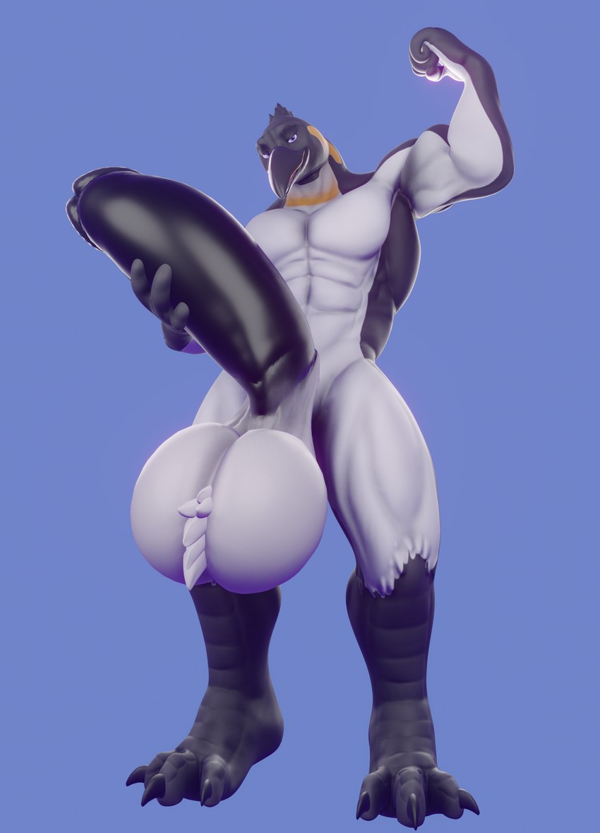 abs anthro balls beak biceps big_balls big_muscles big_penis erection flexing flexing_bicep genitals hair huge_balls huge_muscles huge_penis humanoid_genitalia humanoid_penis hyper hyper_balls hyper_genitalia hyper_penis male muscular muscular_anthro muscular_arms muscular_male nude pecs penis solo zawn ben_the_penguin avian bird king_penguin penguin 3d_(artwork) absurd_res digital_media_(artwork) hi_res