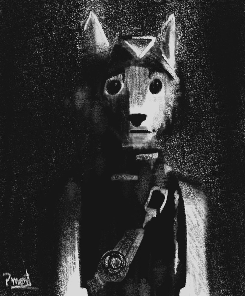 anthro clothed clothing creepy cursed_image fur hat headgear headwear humor male parody solo text pinumontbalou epic_games fortnite wendell_(fortnite) canid canine canis mammal wolf absurd_res english_text hi_res meme monochrome