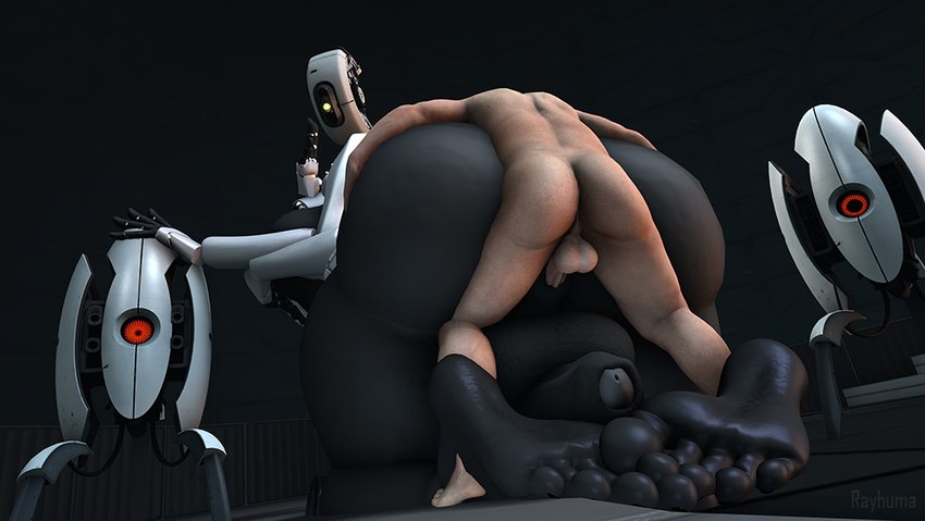 1_eye 4_arms ambiguous_gender anal anal_penetration anthro anthrofied anus artificial_intelligence ball_size_difference balls barefoot big_breasts big_butt breasts butt butt_grab butt_size_difference duo faceless_character faceless_human faceless_male feet female flaccid foreskin genitals gynomorph hand_on_butt huge_butt humanoid_feet intersex intersex/male intersex_penetrated kneeling larger_female larger_penetrated looking_at_viewer looking_back machine male male/male multi_arm multi_limb not_furry nude on_ground penetration penis penis_size_difference plantigrade presenting presenting_anus ranged_weapon red_eyes size_difference smaller_male thick_thighs turret weapon yellow_eyes rayhuma portal_(series) valve glados human humanoid mammal robot robot_humanoid turret_(portal) 2024 3d_(artwork) digital_media_(artwork) source_filmmaker_(artwork)