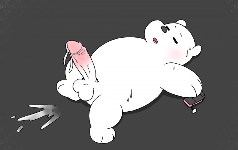 anthro balls belly bodily_fluids cum erection eyes_closed fur genital_fluids genitals humanoid_genitalia humanoid_penis lying male penis simple_background slightly_chubby solo white_body white_fur peachy-pudding cartoon_network we_bare_bears ice_bear_(we_bare_bears) bear mammal polar_bear ursine 2019 absurd_res hi_res