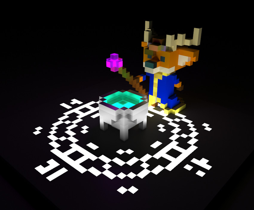 anthro antlers black_background cauldron clothing crown crystal gem glowing headgear horn magic magic_circle magic_user male robe simple_background solo spell staff standing tiara voxel_(artwork) handlebarsprites tom_cervo cervine deer mammal 3d_(artwork) digital_media_(artwork)