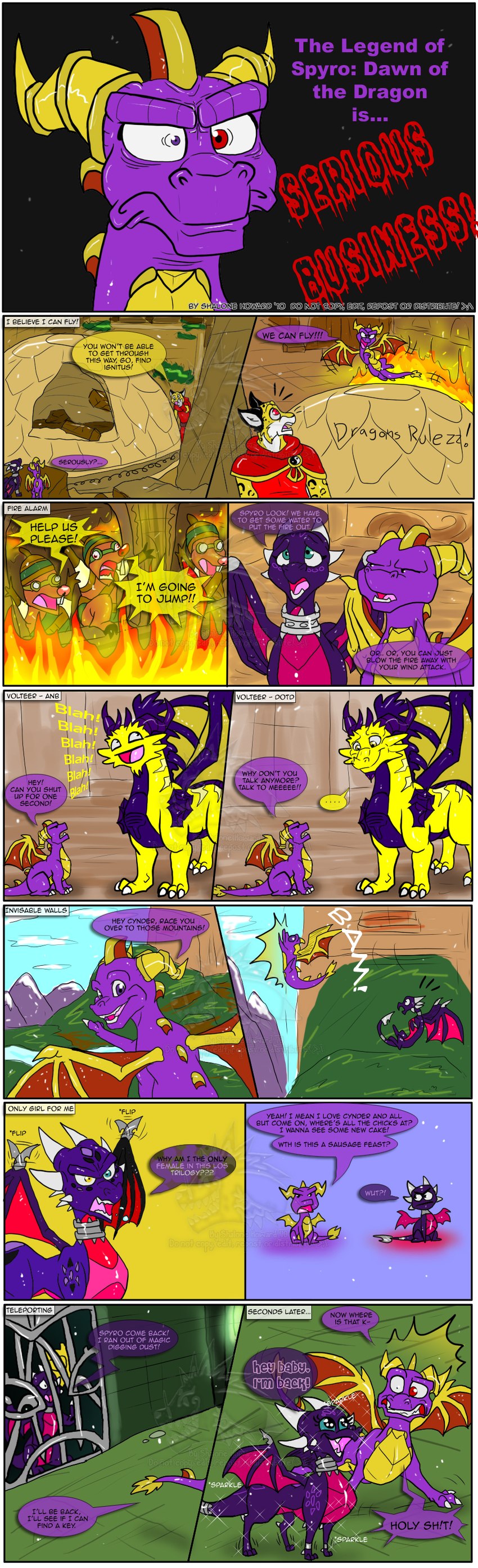 cynder, hunter, spyro, and volteer (the legend of spyro and etc) created by shalonesk