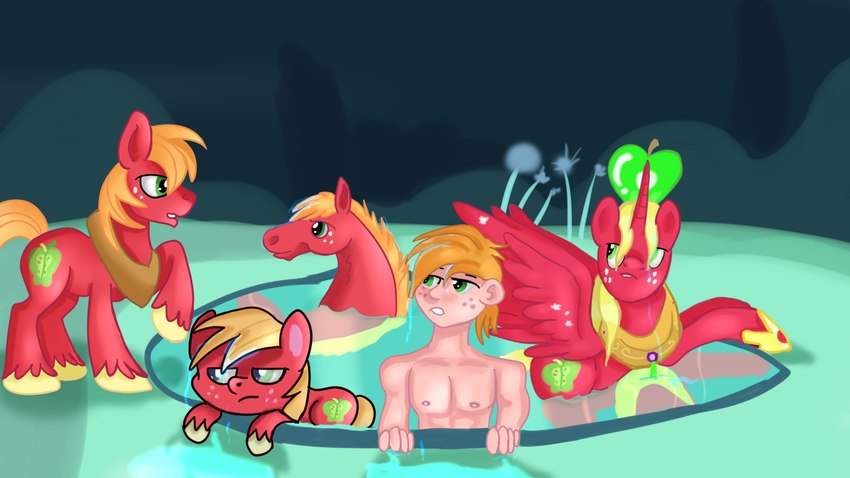 alicornification group hooves horn jewelry male mirror_pool nipples nude quadruped race_swap raised_hoof regalia spread_wings wet wings jbond friendship_is_magic hasbro my_little_pony my_little_pony:_pony_life mythology big_macintosh_(eg) big_macintosh_(mlp) earth_pony equid equine horse human mammal mythological_creature mythological_equine pony winged_unicorn 16:9 hi_res widescreen