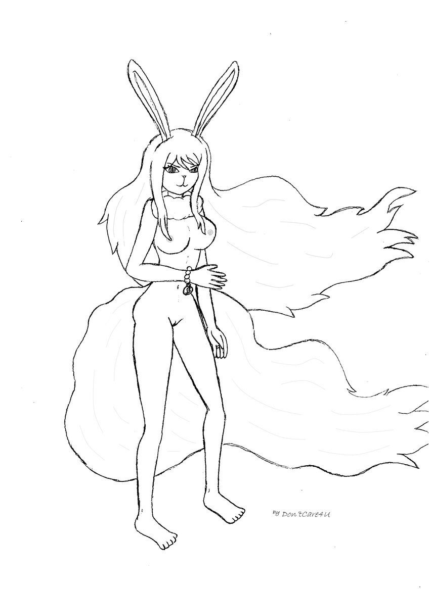 anthro breasts female fur genitals hair key_stone nipples nude pussy simple_background smile solo sulong white_body white_fur white_hair don'tcare4u nintendo one_piece carrot_(one_piece) sulong_carrot animal_humanoid humanoid lagomorph leporid mammal minkmen_(one_piece) rabbit absurd_res hi_res monochrome sketch