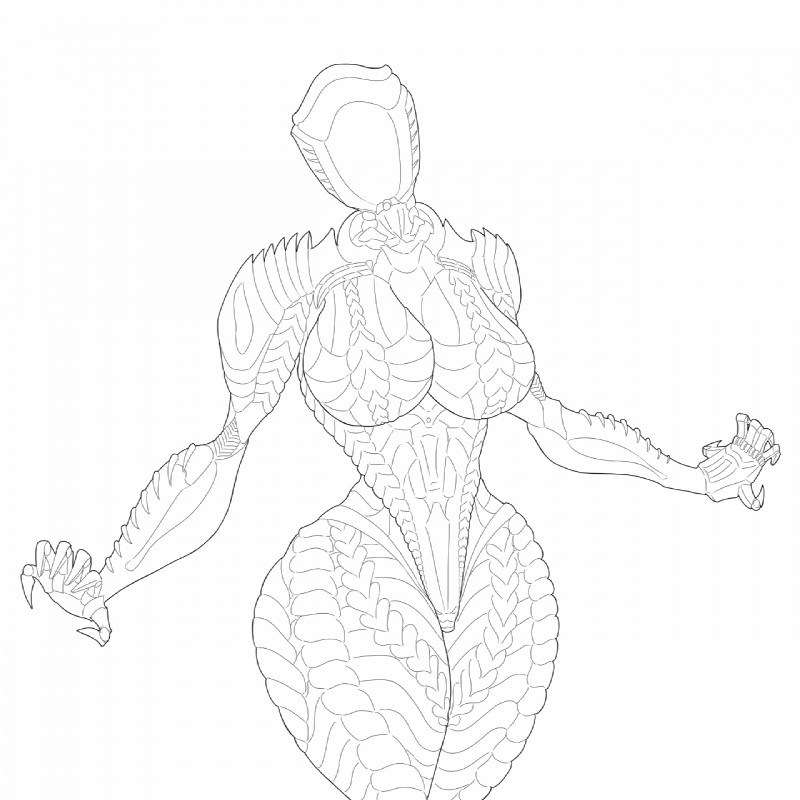 b-9-m-3 big_breasts breasts crossgender female machine not_furry pose robot_b9 solo saidra lost_in_space humanoid robot robot_humanoid 1:1 black_and_white hi_res monochrome