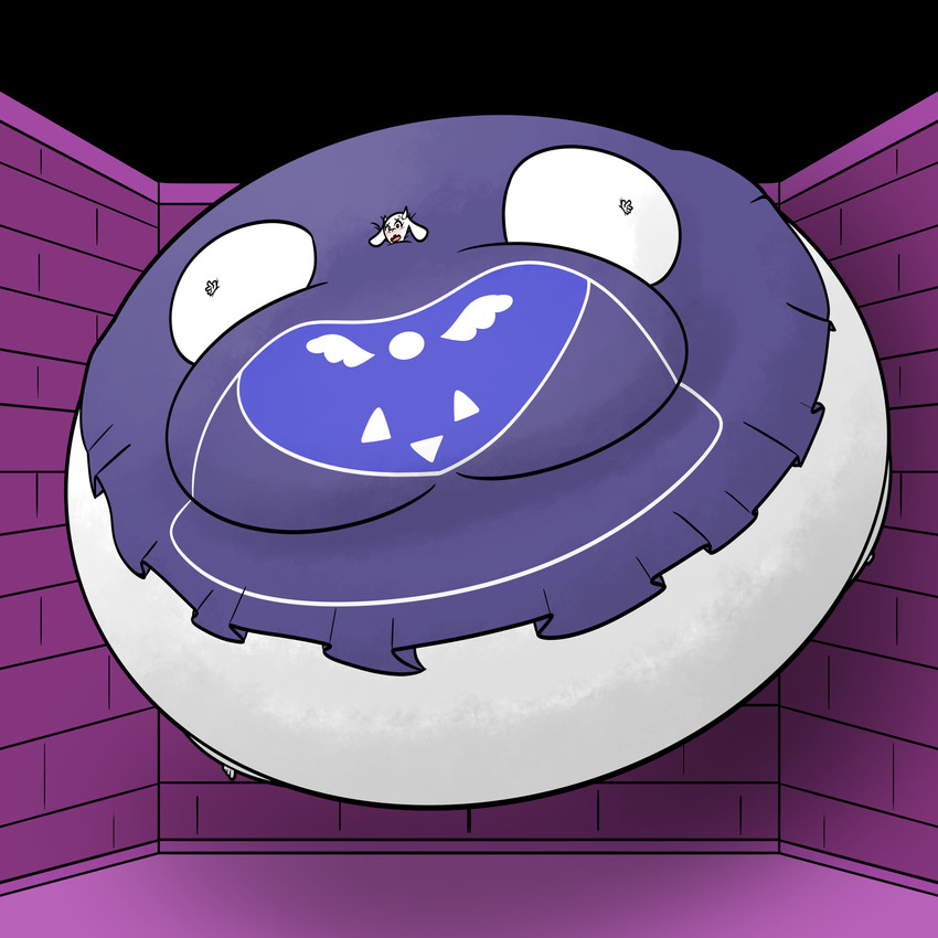 air_inflation anthro belly belly_expansion big_belly big_breasts black_eyes black_mouth blush body_inflation breast_expansion breasts clothing embarrassed expansion eyelashes female floating front_view horn huge_belly huge_breasts hyper hyper_belly hyper_breasts hyper_inflation immobile inflation inside looking_at_viewer open_mouth pink_tongue purple_clothing purple_robe robe solo spherical_inflation tight_clothing tongue white_body white_ears white_horn cptcrutch undertale_(series) toriel bovid caprine goat mammal 1:1 2025 absurd_res colored digital_media_(artwork) hi_res shaded