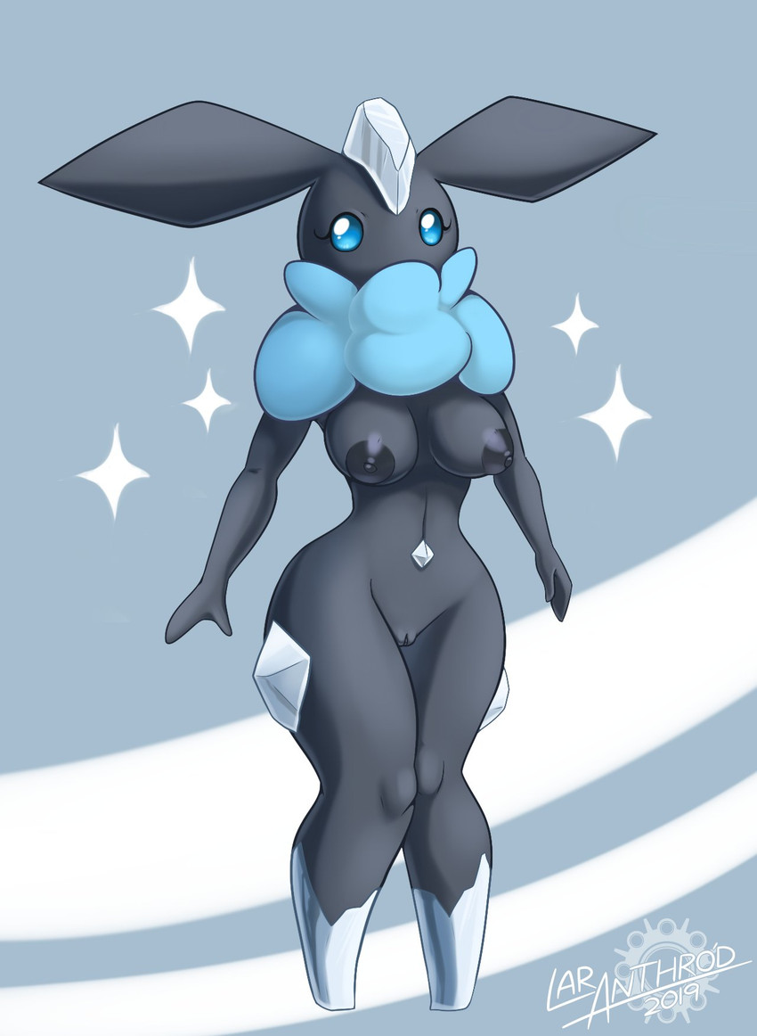 anthro belly_gem big_ears blue_eyes breasts eyelashes female gem genitals glistening glistening_body grey_body looking_at_viewer navel nipples pokemorph pussy solo standing wide_hips latiar nintendo pokemon carbink elemental_creature gem_creature generation_6_pokemon mineral_fauna pokemon_(species) shiny_pokemon diamond_(disambiguation) 2019 digital_media_(artwork) hi_res