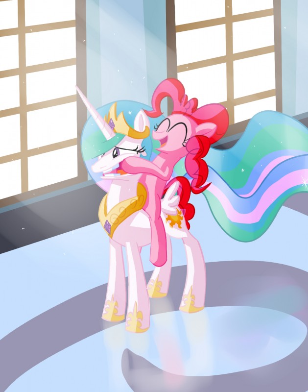 pinkie pie and princess celestia (friendship is magic and etc) created by cgeta