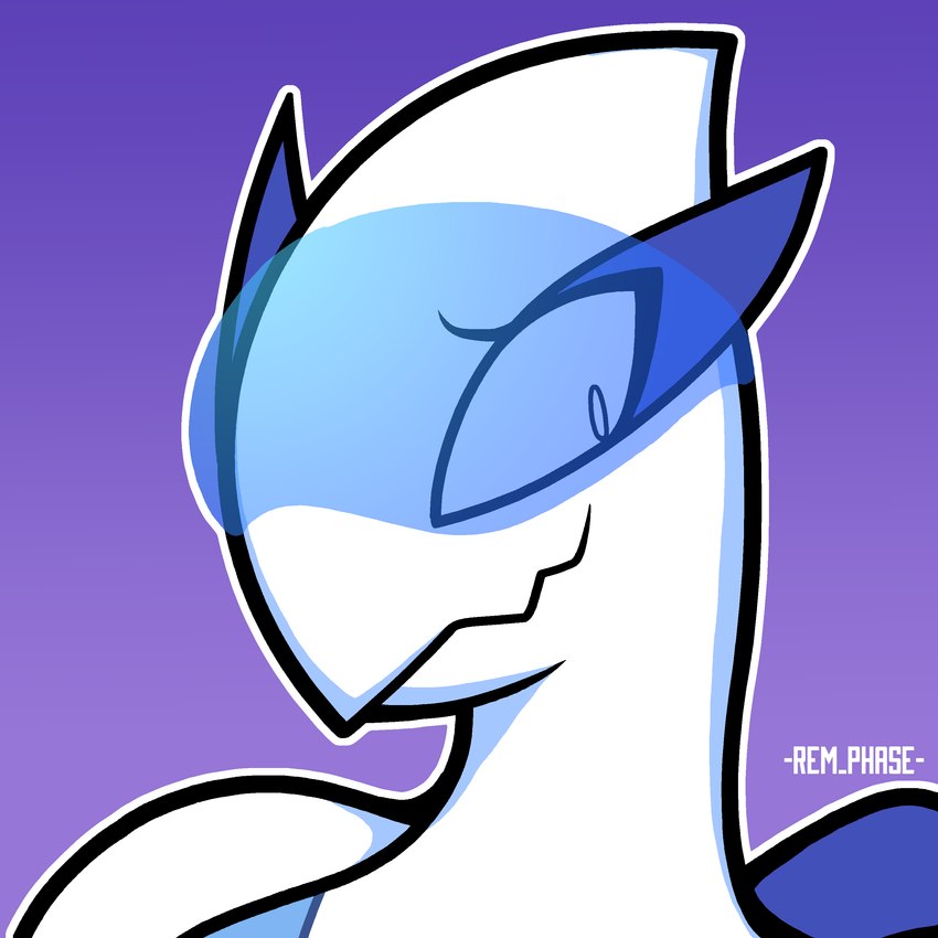 ambiguous_gender anthro blue_body looking_aside multicolored_body purple_background simple_background solo two_tone_body visor visor_only white_body rem_phase nintendo pokemon generation_2_pokemon legendary_pokemon lugia pokemon_(species) 2025 absurd_res headshot_portrait hi_res portrait female_(lore)