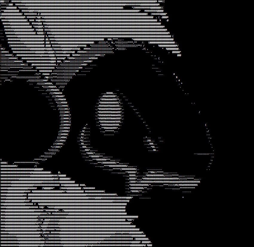 ambiguous_gender ascii_(artwork) ascii_art black_background machine monotone_background simple_background solo symbol text text_art wudotcw android protogen robot 2020 english_text headshot_portrait portrait