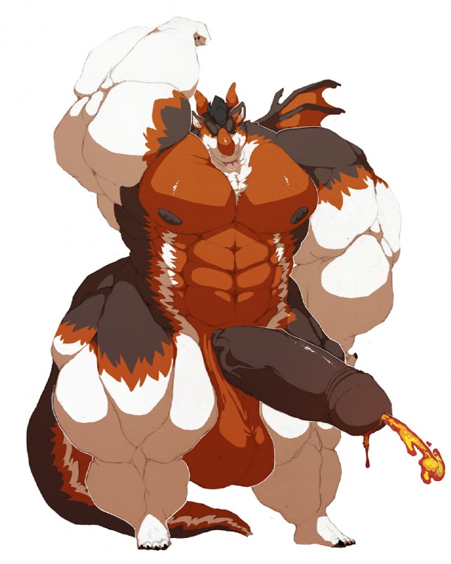 abs anthro balls biceps big_balls big_muscles big_penis bodily_fluids colored_cum cum cumshot ejaculation erection flexing genital_fluids genitals hands-free huge_balls huge_muscles huge_penis humanoid_genitalia humanoid_penis hyper hyper_balls hyper_genitalia hyper_muscles hyper_penis lava lava_cum male muscular muscular_anthro muscular_male nipples orgasm pecs penis solo tail tongue tongue_out unusual_bodily_fluids unusual_cum unusual_genital_fluids wings opblaaskrokodil mythology dragon mythological_creature mythological_scalie scalie