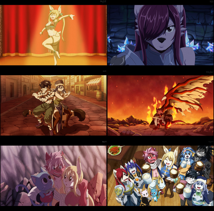 alternate_species anthro blue_body blue_fur clothed clothing fake_screencap female fur furrification group male incredibleediblecalico fairy_tail charle_(fairy_tail) erza_scarlet gajeel_redfox gray_fullbuster happy_(fairy_tail) juvia_lockser levy_mcgarden lucy_heartfilia natsu_dragneel pantherlily wendy_marvell canid canine canis domestic_cat exceed felid feline felis lagomorph leporid mammal rabbit wolf hi_res