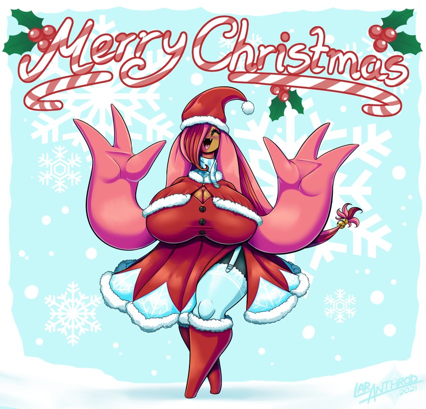 big_breasts blush breasts christmas_clothing clothed clothing eyelashes eyes_closed featureless_feet feet female hair hair_hand hair_over_eye hat headgear headwear holidays huge_breasts obscured_eye one_eye_obstructed open_mouth open_smile pokemorph smile solo standing teeth text tongue wearing_hat winter_clothing latiar christmas nintendo pokemon melanie_mortrose generation_6_pokemon gourgeist humanoid pokemon_(species) 2021 digital_media_(artwork) english_text hi_res