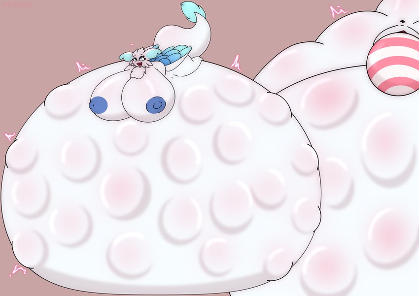 abdominal_bulge areola belly big_belly big_breasts blue_areola blue_nipples breasts egg female huge_belly huge_breasts hyper hyper_belly hyper_oviposition hyper_pregnancy mind_break nipples oviposition pal_egg pregnant solo tubfy palworld pocketpair pal_(species) quivern absurd_res hi_res