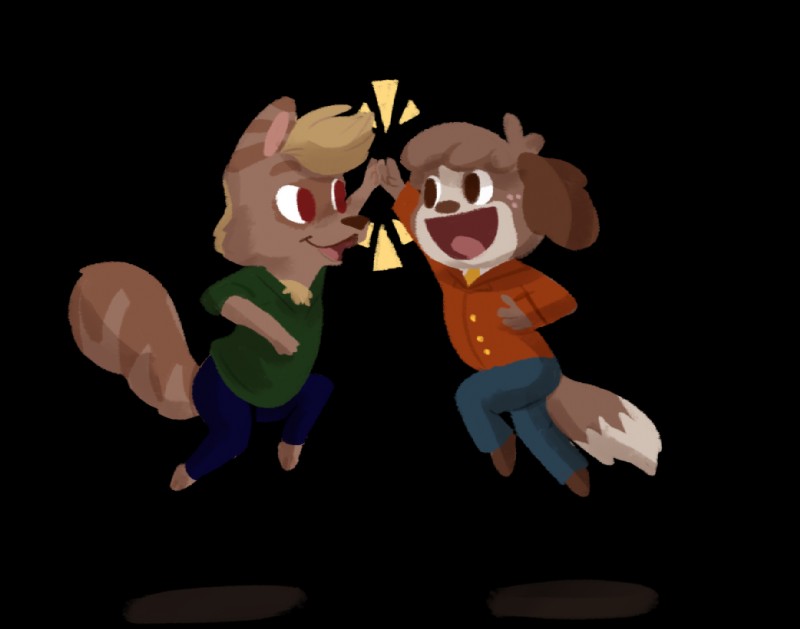 digby and tealmarket (animal crossing and etc) created by saracastically (artist)