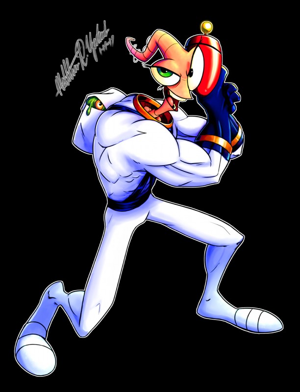 backpack bodysuit clothing gun handgun male open_mouth ranged_weapon skinsuit solo tight_clothing weapon firiun earthworm_jim_(series) earthworm_jim annelid earthworm 2019 absurd_res alpha_channel hi_res signature