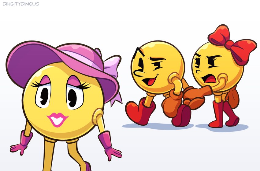 ms. pac-man, pac-man, and pac-mom (distracted boyfriend and etc) created by dingitydingus