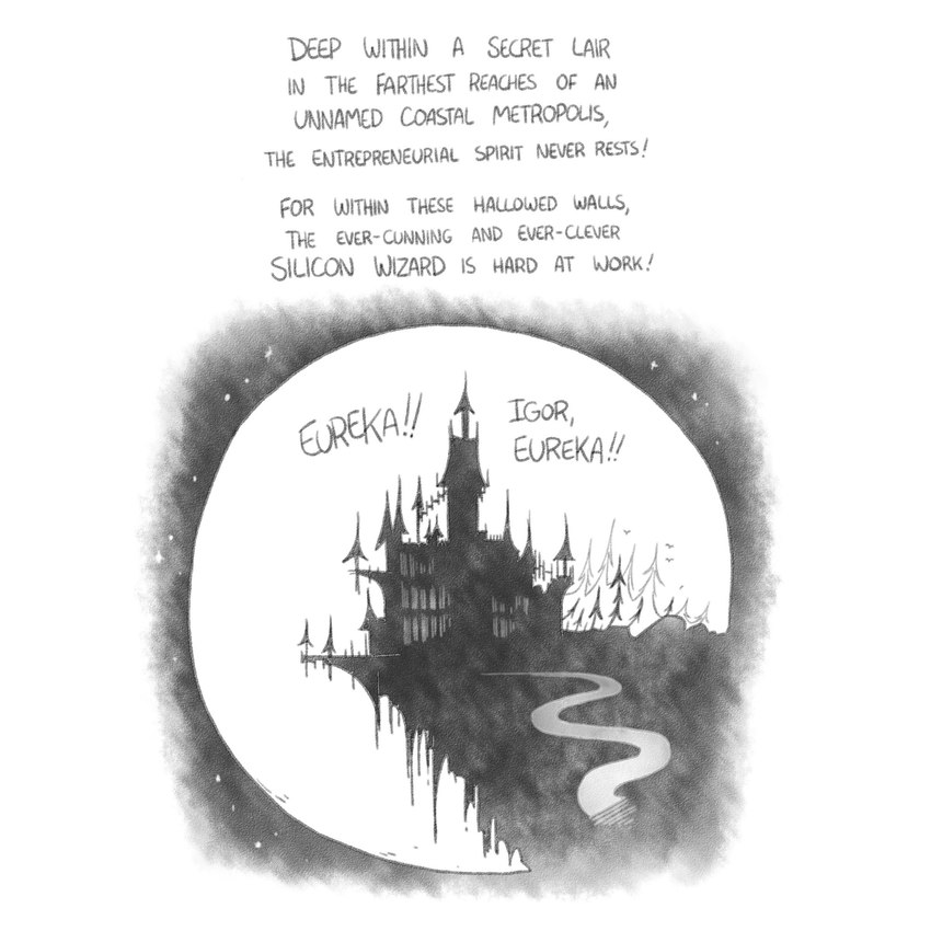 castle cliff dialogue offscreen_character path plant text tree yelling zero_pictured ljrmr ambient_bird 1:1 2017 absurd_res comic digital_drawing_(artwork) digital_media_(artwork) english_text first_page greyscale handwritten_text hi_res monochrome paint_tool_sai_(artwork)