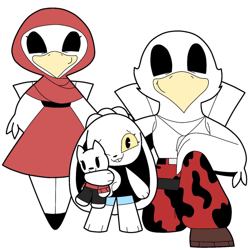 anthro female group male trio blackmoonx avian bird falcon falconid humanoid lagomorph leporid mammal rabbit 1:1 hi_res