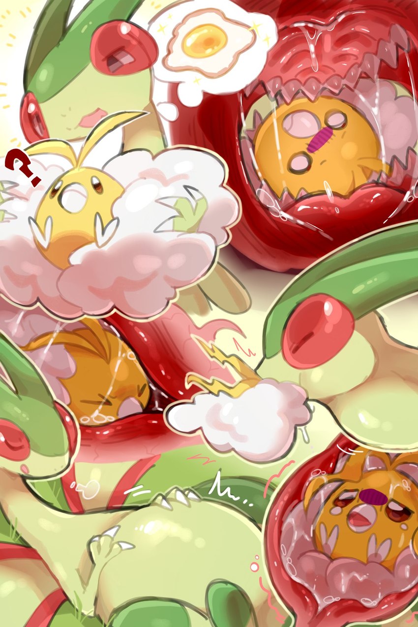 ambiguous_gender belly big_belly breath duo eating egg eyes_closed feral inside kemono licking licking_lips question_mark swallowing tongue tongue_out vore yolk tianhua nintendo pokemon flygon generation_3_pokemon pokemon_(species) shiny_pokemon swablu 2:3 hi_res