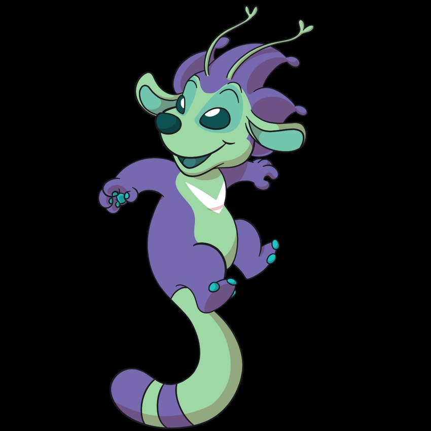 3_toes 4_fingers antennae_(anatomy) chest_markings claws feet fingers green_body markings open_mouth open_smile pawpads purple_body simple_background smile solo teal_claws teal_eyes teal_nose teal_pawpads teal_tongue toes tongue transparent_background white_markings sloth-power disney lilo_and_stitch fan_character jenga_(red10161) alien experiment_(lilo_and_stitch) 1:1 2021 alpha_channel cel_shading digital_drawing_(artwork) digital_media_(artwork) hi_res shaded