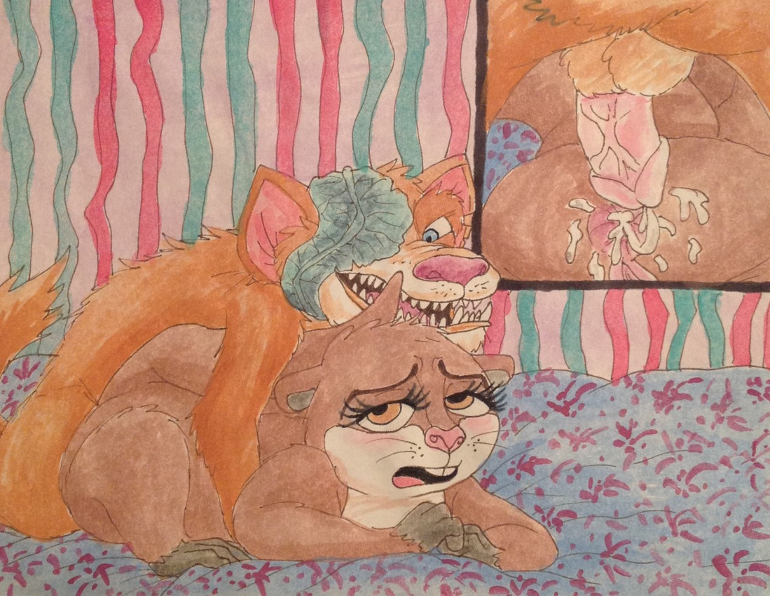 age_difference anthro anthro_on_feral anthro_penetrated anus balls bestiality blue_eyes blush bodily_fluids brown_body brown_fur buckteeth butt close-up cum cum_on_butt cum_string cutaway duo evil_grin eyelashes female female_anthro feral feral_penetrating feral_penetrating_anthro from_behind_position fur genital_fluids genitals humanoid_genitalia humanoid_penis leaf leaf_on_face looking_at_another looking_at_partner looking_pleasured lying male male/female nude_anthro older_male on_front open_mouth penetration penis pink_penis sex smile teeth vein veiny_penis vulva whiskers young young_anthro young_female puku83 blue_sky_studios dreamworks ice_age_(series) madagascar_(series) the_penguins_of_madagascar buck_(ice_age) marlene_(madagascar) mammal mustelid musteline otter true_musteline weasel 2016 traditional_media_(artwork)