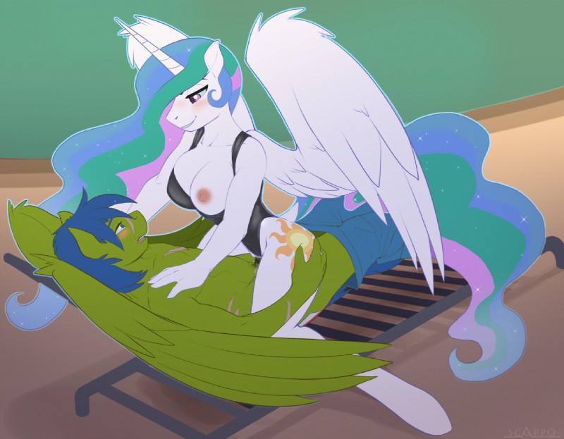 fan character, princess celestia, and rally flag (friendship is magic and etc) created by scappo