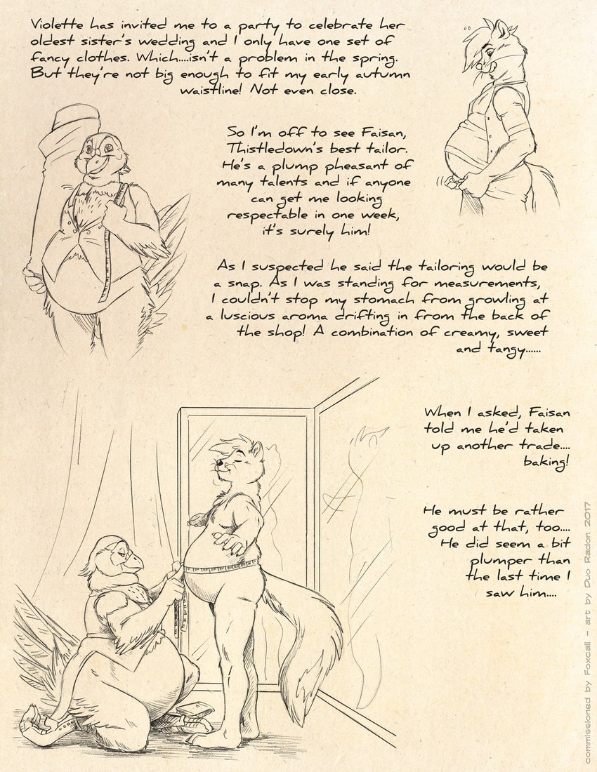 4_toes anisodactyl anthro avian_feet beak belly big_belly biped bottomless brown_monochrome claws clothed clothing digitigrade duo eyes_closed feathered_wings feathers feet fur kneeling looking_at_viewer male mirror overweight overweight_anthro overweight_male reflection scutes side_view smile smiling_at_viewer smirk standing tail tail_feathers text thick_thighs toe_claws toes topwear vest wide_hips winged_arms wings squeakie faisan_(foxcall) river_(squeakie) avian bird common_pheasant galliform mammal mink mustelid musteline phasianid phasianus true_musteline 2017 brown_theme dated digital_media_(artwork) english_text hi_res monochrome signature story story_in_description