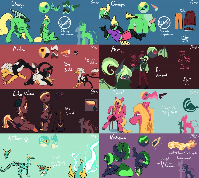 fan character, luke warm, veloxen, attono, mahlra, and etc (my little pony and etc) created by omegapex