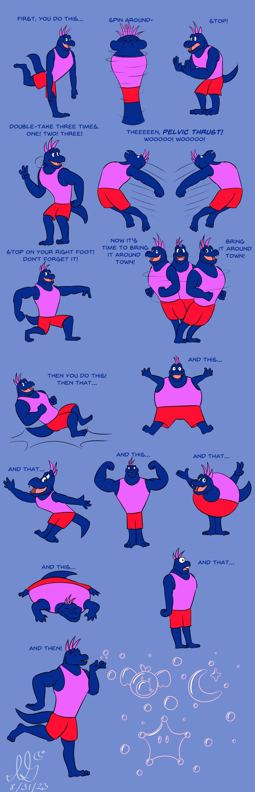 anthro barefoot bottomwear bubble clothing elephant_fruit fangs feet head_spines humor male muscular muscular_male power-up shirt shorts solo star tank_top teeth text topwear transformation inlustriusghost donkey_kong_(series) mario_bros nickelodeon nintendo spongebob_squarepants super_mario_bros_wonder bright_sight_(oc) crocodilian kremling kritter_(kremling) reptile scalie absurd_res english_text hi_res meme