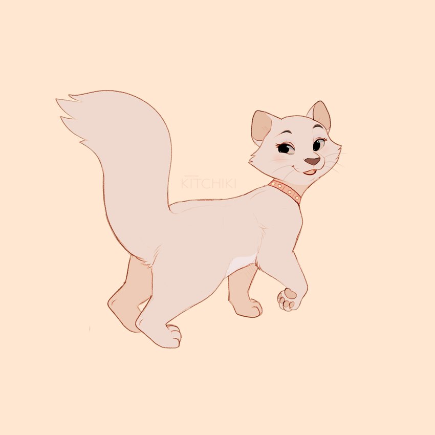 4_toes collar eyebrows eyelashes feet female feral simple_background smile solo toes white_background kitchiki disney the_aristocats duchess_(aristocats) domestic_cat felid feline felis mammal 1:1 2022 digital_media_(artwork)