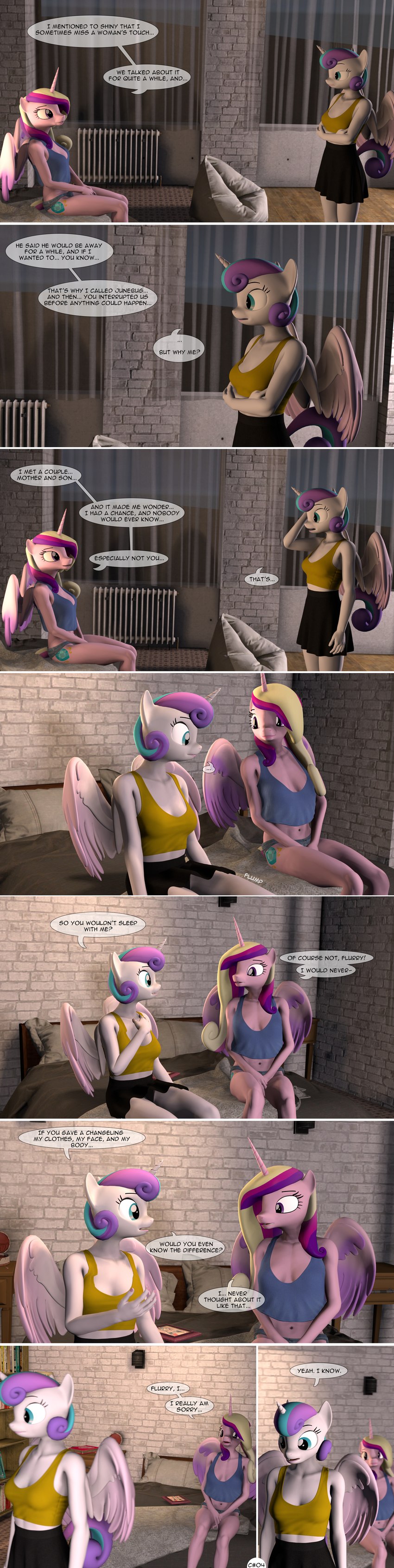 aged_up anthro anthrofied bed bedroom breasts clothed clothing dialogue female female/female furniture hair horn long_hair sleepwear text underwear wings spud-arts friendship_is_magic hasbro my_little_pony mythology flurry_heart_(mlp) princess_cadance_(mlp) equid equine mammal mythological_creature mythological_equine winged_unicorn 3d_(artwork) absurd_res comic digital_media_(artwork) english_text hi_res daughter_(lore) mother_(lore) mother_and_child_(lore) mother_and_daughter_(lore) parent_(lore) parent_and_child_(lore) parent_and_daughter_(lore)