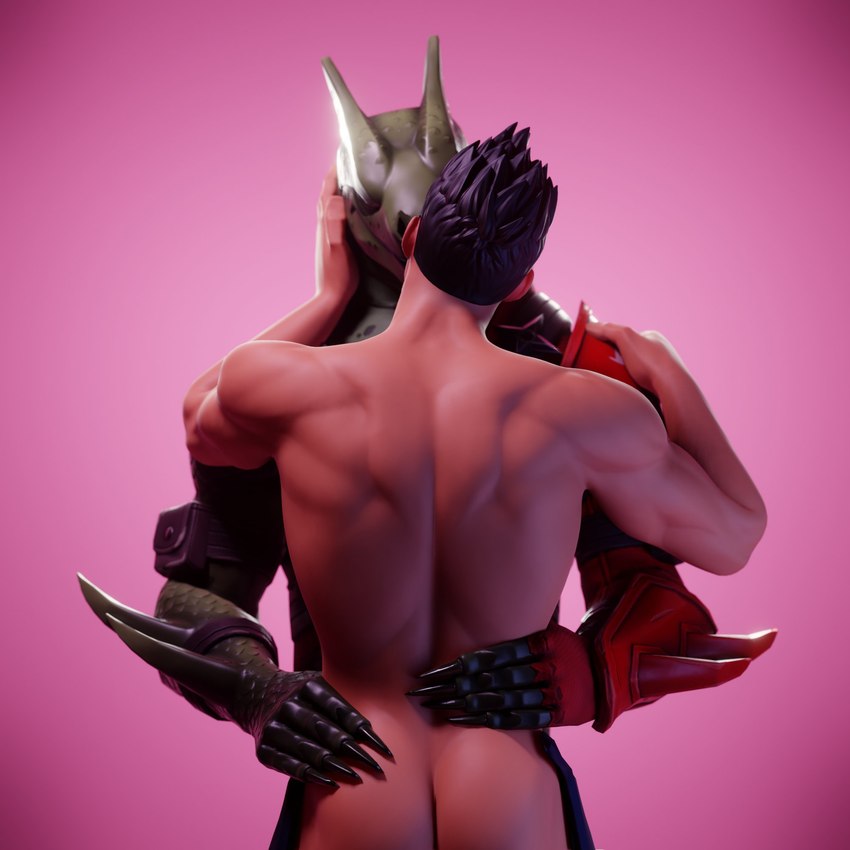 abs anthro back_muscles black_hair butt canon_x_oc duo hair holding_partner hug human_on_anthro interspecies kissing larger_anthro larger_male male male/male muscular muscular_anthro muscular_human muscular_male nude romantic romantic_couple size_difference smaller_human smaller_male ajtr_95 epic_games fortnite mythology aj_(aj_racer95) hybrid_(fortnite) dragon human lizard mammal mythological_creature mythological_scalie reptile scalie 1:1 3d_(artwork) digital_media_(artwork) hi_res