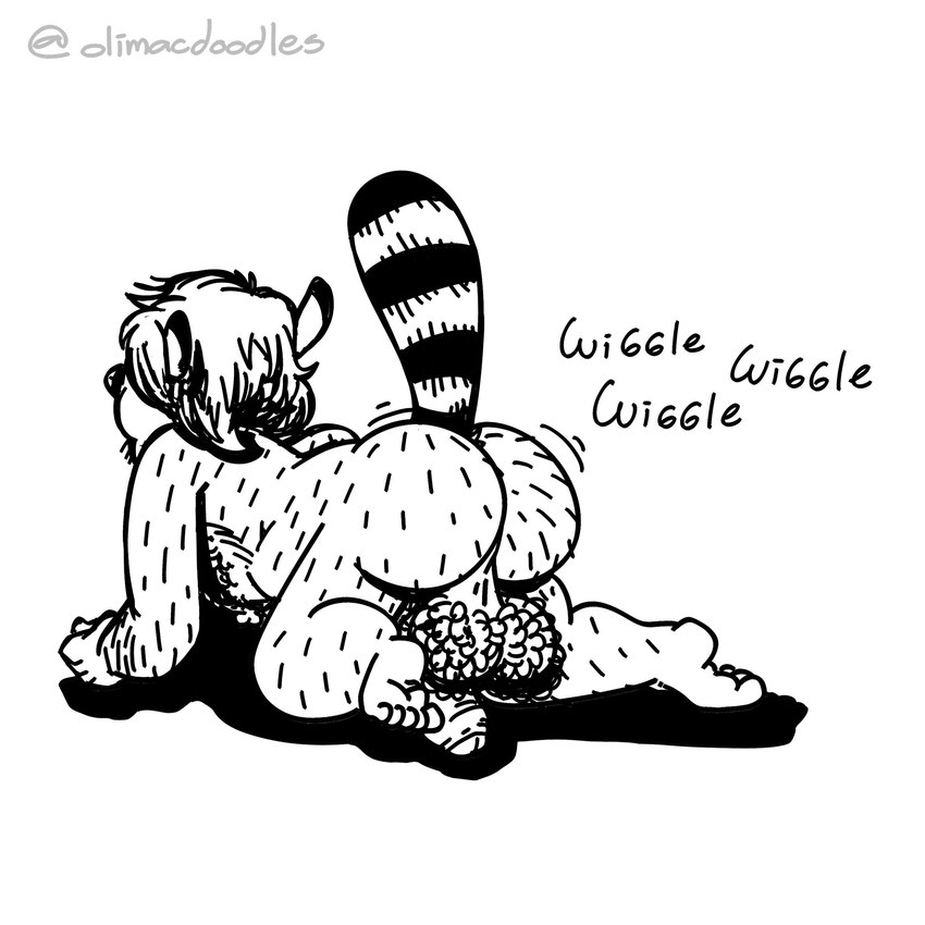 balls big_balls big_butt bizarre butt caricature genitals hairy_balls male retro solo toony vintage olimacdoodles pacho_(olimacdoodles) humanoid mammal procyonid raccoon 1:1 absurd_res hi_res monochrome