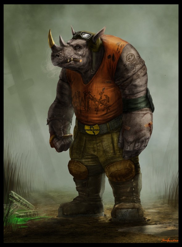 rocksteady (teenage mutant ninja turtles) created by sharpwriter