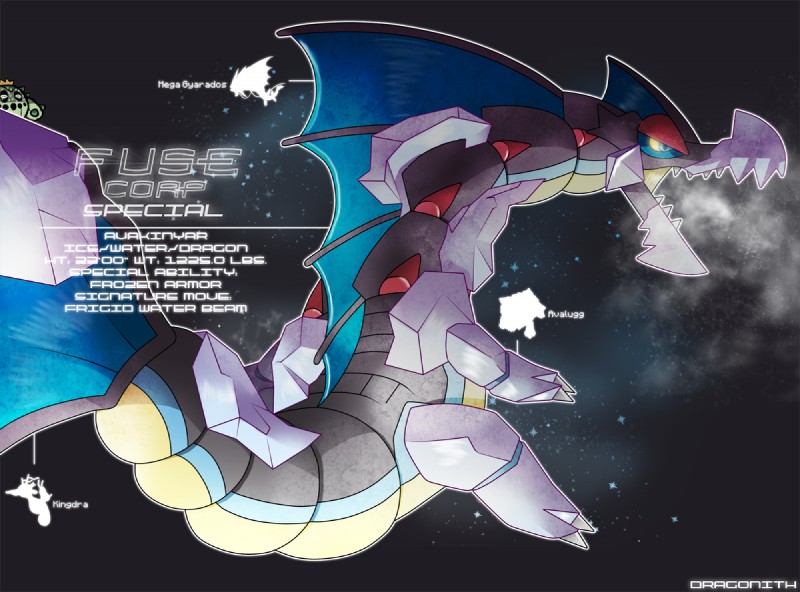 ambiguous_gender duo feral fusion goo-connected_lips pokemon_fusion simple_background solo_focus text dragonith capcom fakemon monster_hunter nintendo pokemon agnaktor cacnea generation_2_pokemon generation_3_pokemon generation_6_pokemon kingdra leviathan_(mh) mega_evolution mega_gyarados pokemon_(species) crossover english_text