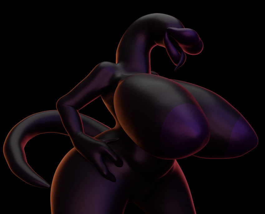 3_fingers anthro areola belly big_areola big_breasts black_background breasts curvy_figure female fingers huge_breasts huge_lips lips long_neck model nipples simple_background smile smooth_skin solo tail thick_lips thick_thighs tongue reptilligator umbriel annelid leech 3d_(artwork) absurd_res blender_(artwork) digital_media_(artwork) hi_res