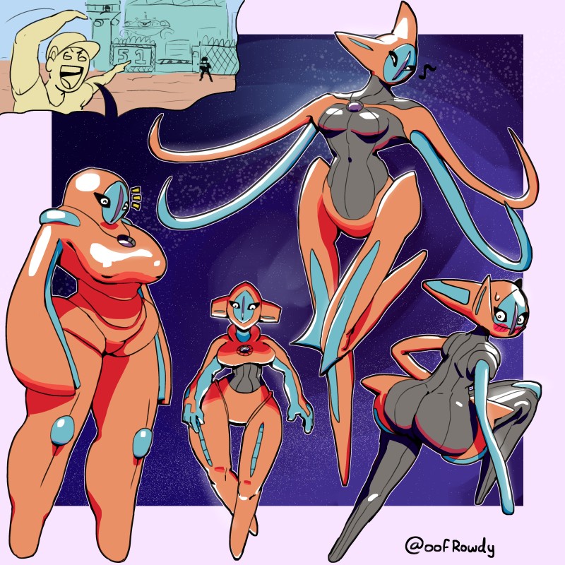 big_breasts black_sclera blush breasts butt curvy_figure featureless_crotch featureless_feet featureless_hands feet female floating machine musical_note musical_symbol not_furry symbol tentacles thick_thighs voluptuous wide_hips oofrowdy area_51 nintendo pokemon alien attack_forme_deoxys defense_forme_deoxys deoxys generation_3_pokemon generation_4_pokemon humanoid legendary_pokemon living_machine magnezone normal_forme_deoxys pokemon_(species) speed_forme_deoxys 1:1 absurd_res hi_res meme