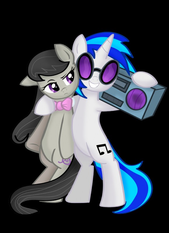 black_hair bow_(feature) bow_tie cutie_mark duo eyewear female hair horn long_hair multicolored_hair purple_eyes simple_background smile stereo sunglasses tail transparent_background two_tone_hair pridark friendship_is_magic hasbro my_little_pony mythology octavia_(mlp) vinyl_scratch_(mlp) earth_pony equid equine horse mammal mythological_creature mythological_equine pony unicorn 2012 alpha_channel hi_res