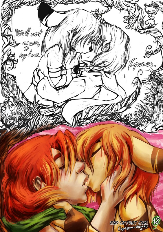 duo female fur ginger hair kiss_on_lips kissing lips male mascot plant romantic romantic_couple text thick_lips tree spirale general_mills lucky_and_chocolate_charms lucky_charms lucky_the_leprechaun spirale_(character) human humanoid kangaroo leprechaun macropod mammal marsupial comic english_text hi_res