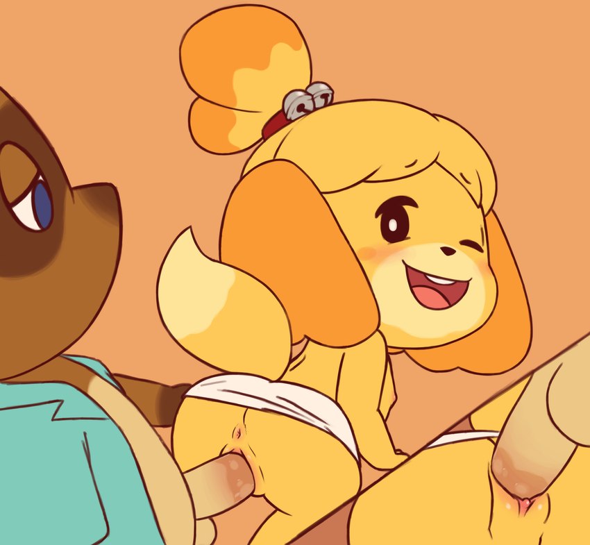 isabelle and tom nook (animal crossing and etc) created by toffee (artist)