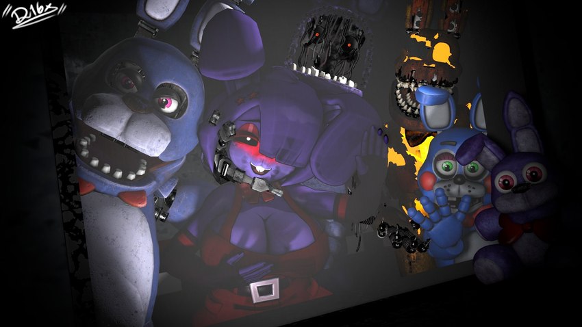 bonnie, bonnie, nightmare bonnie, toy bonnie, and withered bonnie (five nights at freddy's vr:help wanted and etc) created by cryptiacurves and default16x