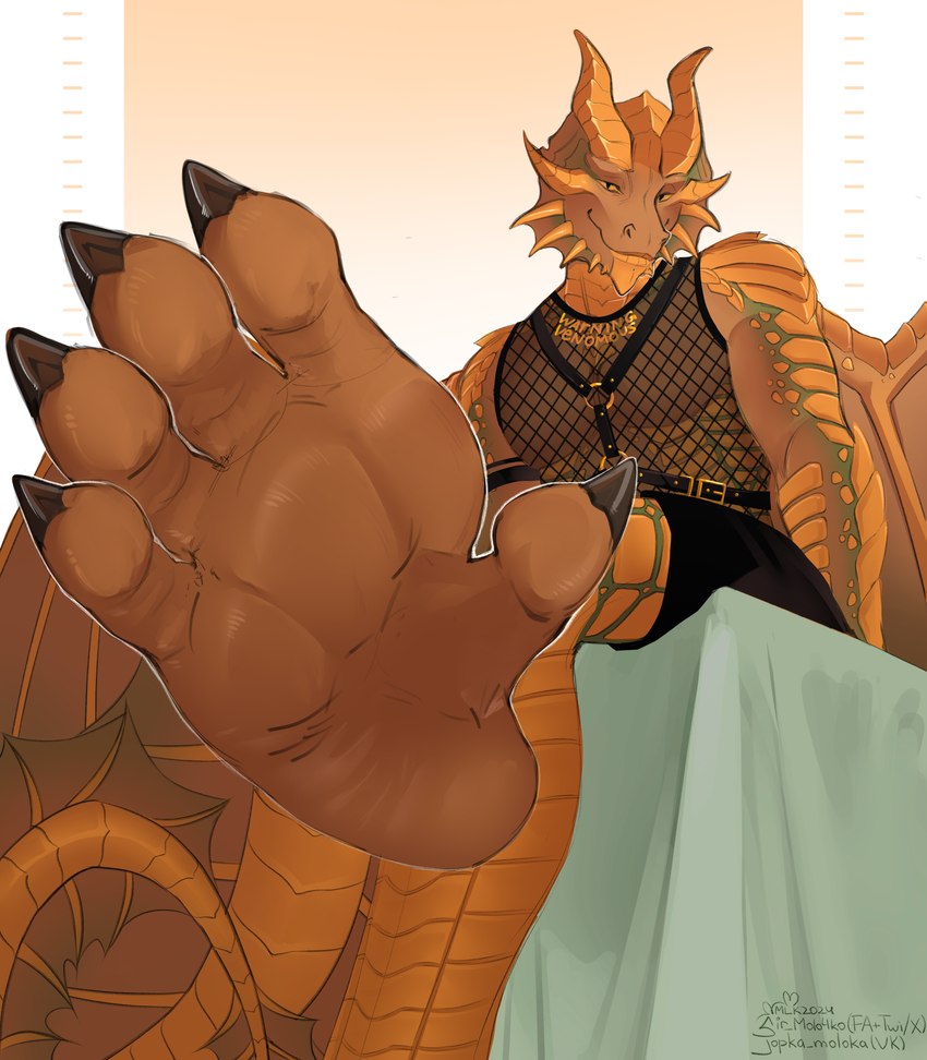 anthro feet foot_fetish foot_focus harness humanoid_feet leather leather_harness male paws plantigrade prehensile_toes solo sir_molo4ko dungeons_and_dragons hasbro mythology wizards_of_the_coast vaask_(saras) copper_dragon_(dnd) draconian dragon dragon_(dnd) kapak mythological_creature mythological_scalie scalie absurd_res hi_res