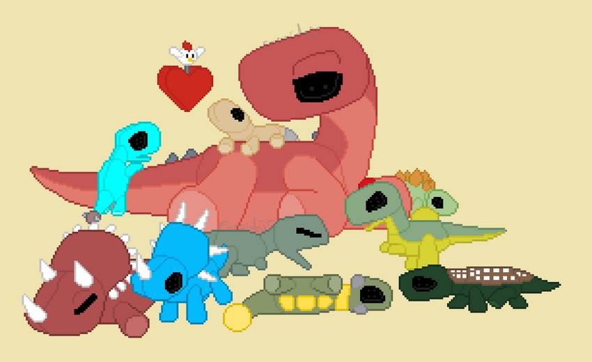 ambiguous_gender black_eyes feral group open_mouth plushie simple_background spikes farsidejr dinosaur_simulator_(roblox) roblox late_valantine_plush_pteranodon animate_inanimate ankylosaurian ankylosaurid ankylosaurus ceratopsian dinosaur hadrosaurid living_plushie maiasaura ornithischian ornithopod prehistoric_species pteranodon pteranodontid pterosaur reptile saltasaurid saltasaurus sauropod sauropodomorph sauroposidon scalie shunosaurus spinosaurid spinosaurus stegosaurian stegosaurus styracosaurus theropod thyreophoran triceratops tyrannosaurid tyrannosauroid tyrannosaurus tyrannosaurus_rex 2018 digital_media_(artwork) pixel_(artwork)