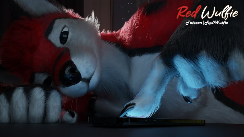 anthro cellphone claws dark electronics fluffy fur male phone phone_screen phone_view realistic red_body red_fur smartphone whiskers white_body white_fur white_whiskers red_wulfie apple_inc. blender_cycles iphone red_(red_wulfie) canid canine canis mammal wolf 16:9 3d_(artwork) blender_(artwork) digital_media_(artwork) hi_res widescreen