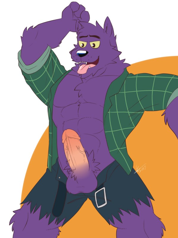 abs anthro biceps big_muscles chest_tuft clothed clothing fur genitals male male_anthro muscular muscular_anthro muscular_male open_clothing open_shirt open_topwear pecs penis plaid purple_body purple_fur shirt solo topwear tuft vein veiny_penis greydaboy cartoon_network mythology ok_k.o.!_let's_be_heroes bernard_(ok_k.o.!_lbh) canid canine canis mammal mythological_canine mythological_creature were werecanid werecanine werewolf wolf 2017 3:4 hi_res