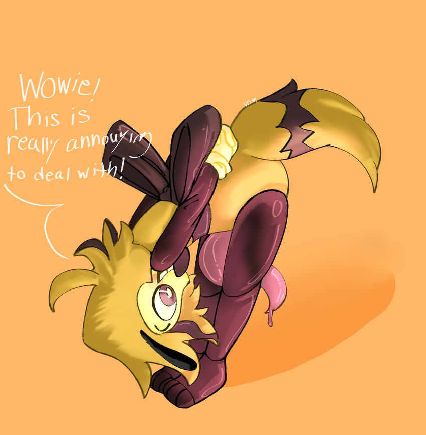 anthro bent_over big_penis cartoon_eyes cartoon_gloves genitals hands_behind_back happy looking_at_genitalia looking_at_penis male penis penis_between_thighs penis_tentacles solo tentacles text toony vasdocor_09 humanoid species_request artist_name digital_media_(artwork) hi_res signature