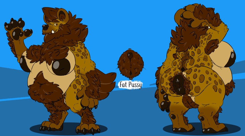 anus big_pussy breasts genitals hairy hyper hyper_genitalia hyper_pussy intersex nipples overweight pussy min_(artist) scaramouche_rotbelly gnoll hyena mammal absurd_res hi_res model_sheet